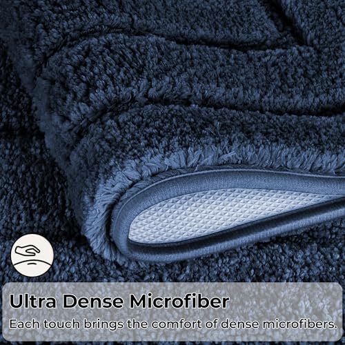 GRANNY SAYS Blue Bathroom Runner Rug 24" x 48", Soft Microfiber Bath Mat - Image 4