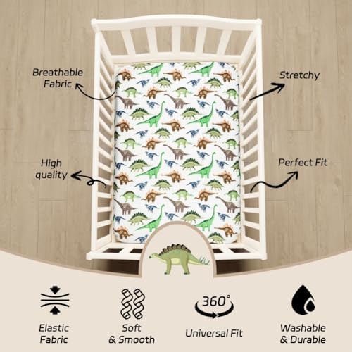 4 Pack Baby Boy Pack N Play Mini Crib Sheets Soft Fitted Baby Boy Mattress - Image 6