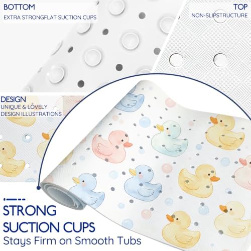 Kids Bathtub Mat Non Slip, 40 x 16 Inch Tub Mat - Image 3