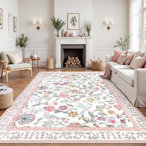 Rugalia Floral Washable 8x10 Area Rug by Rugalia