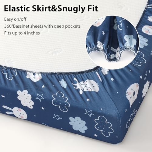 Baby Bedside Bassinet Sheets Fitted, 33”x20” Compatible - Image 5