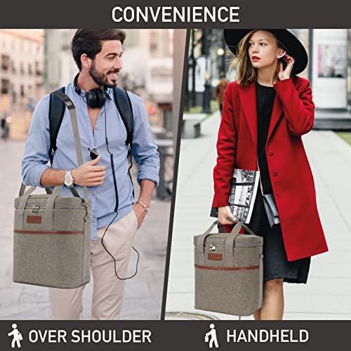 opux Insulated Wine Cooler Bag, Leakproof 6 Bottle Wine Tote Carrier - Image 6