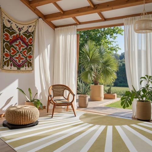 Lahome Khaki Rainbow Sun Washable Area Rug 9x12 - Image 6