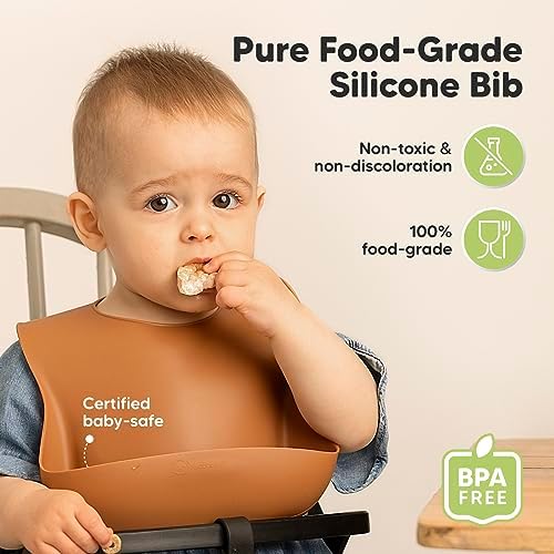 KeaBabies 2-Pack Silicone Bibs for Babies, Toddlers Girl - Image 2