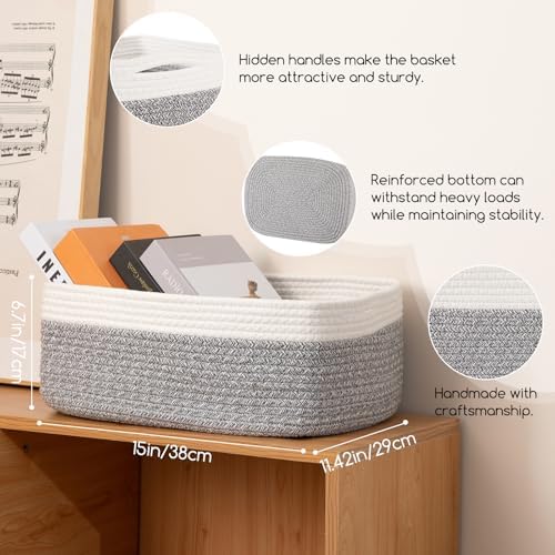 OIASKET Storage Baskets for Organizing 3 Pack, Woven Baskets for Shelves - Image 2