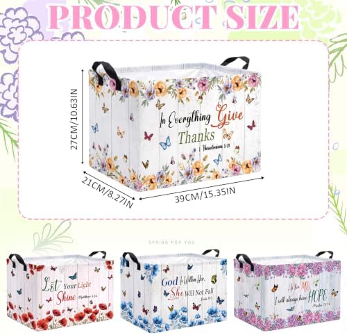 4 Pcs Christian Floral Storage Basket - Image 3