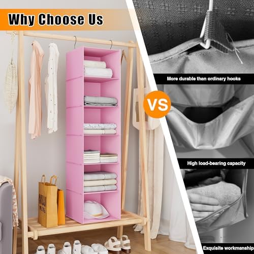 Hanging Closet Organizer 6-Shelf, Oxford Fabric Wardrobe Storage - Image 7