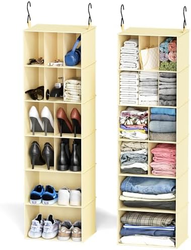 SpaceAid 2 Pack Hanging Closet Organizer and Storage by SpaceAid