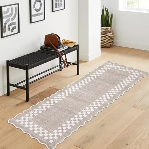 GarveeHome Washable Runner Rug 2x10 Modern Bordered Hallway Runner Rug by GarveeHome