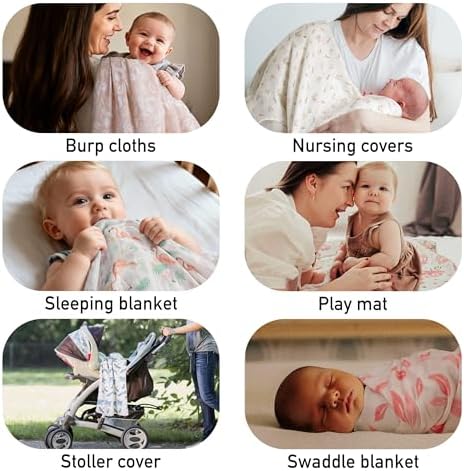 GLLQUEN BABY Muslin Swaddle Blankets 4Pk Receiving Blanket Large 35" x 40" - Image 5