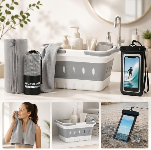 Handheld Foldable Bathroom Bath Storage Basket - Image 3