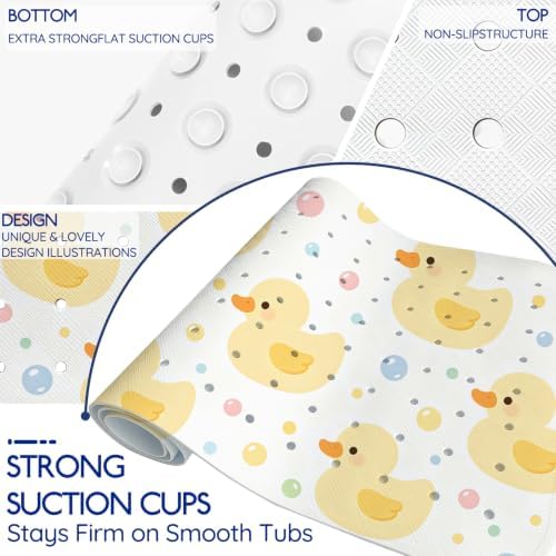 Kids Bathtub Mat Non Slip, 40 x 16 Inch Tub Mat - Image 3