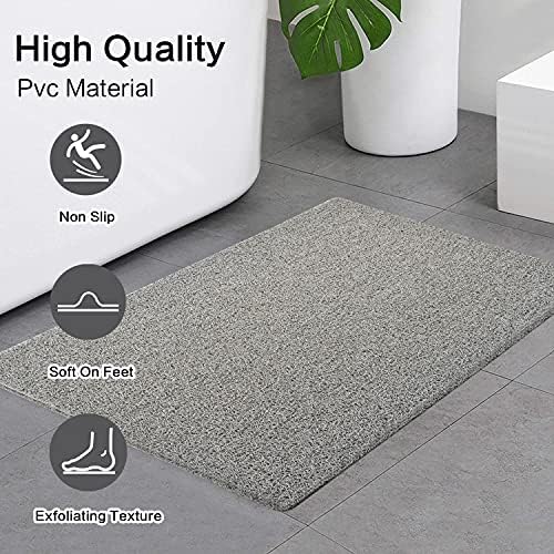 Shower Mat Non Slip Without Suction Cups, 32x17 Inch, PVC Loofah Bath Mat - Image 5