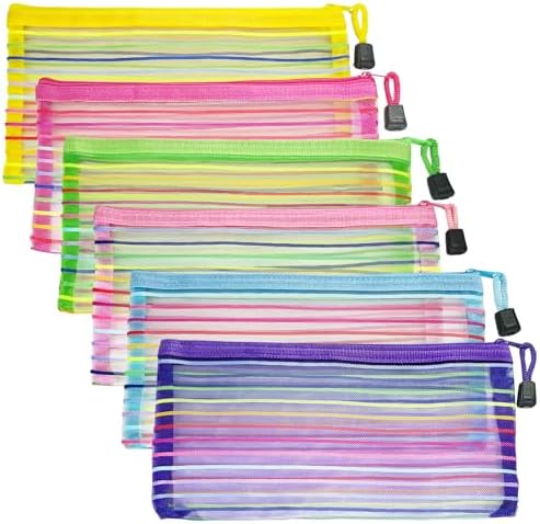 Mesh Bags with Zipper, Small Nylon Makeup Bag Cosmetic Pouches Travel Organizer by CarryEpic