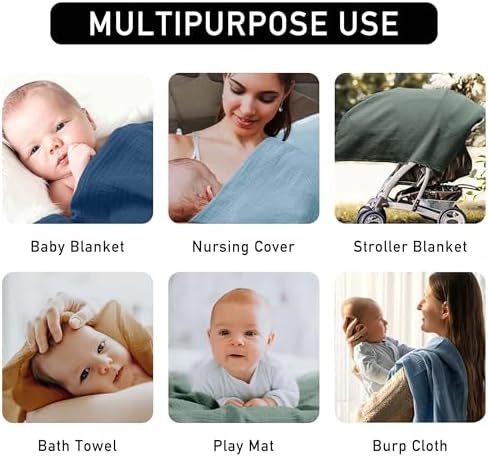Muslin Swaddle Blankets for Newborn, 3 Pack Breathable Soft Receiving Blanket - Image 6