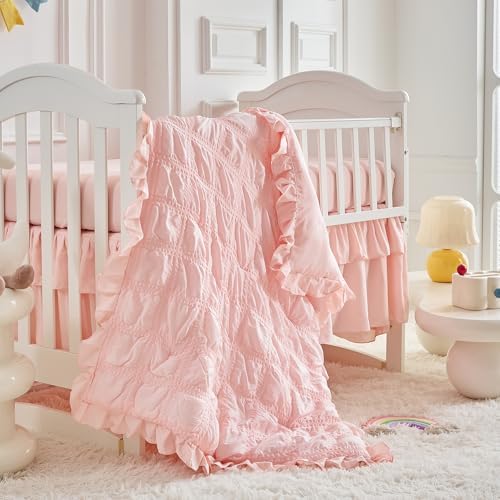 Ruffled Crib Bedding Set Baby Boho Quilted Comforter by Uozzi+Bedding