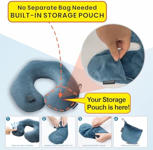 Keemall Inflatable Travel Neck Pillow - Image 2