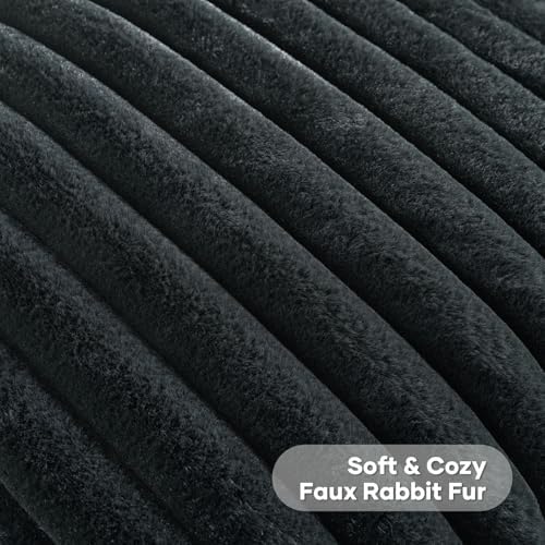 FUTEI Pack of 2 Faux Fur Throw Pillow Covers 26x26 Inch - Image 2