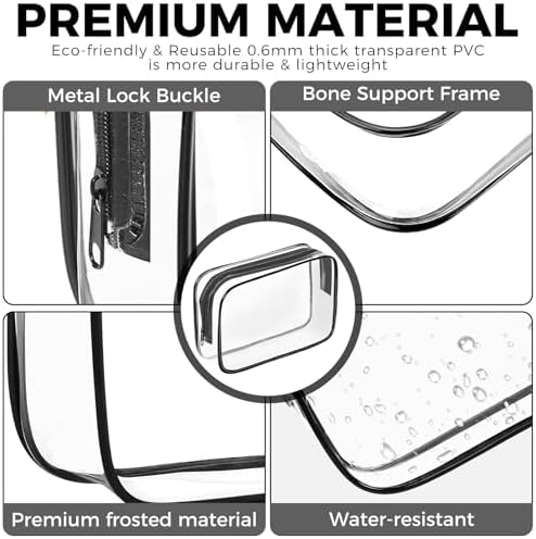 AURUZA Clear Makeup Bag, Portable Travel Toiletry Bags - Image 4