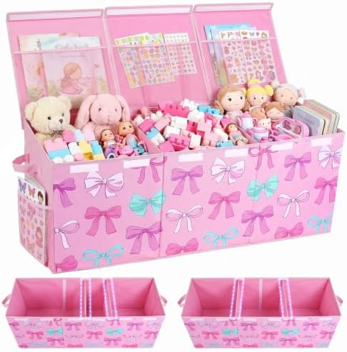Toy Box with Adjustable Divider Large Toy Chest Storage by UnicornCastle