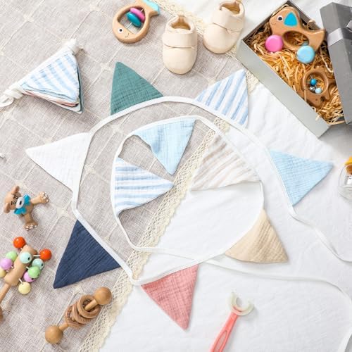 Oudain 2 Pcs Pennant Banner Flags Nursery Garland Triangle, Elegant Color - Image 3