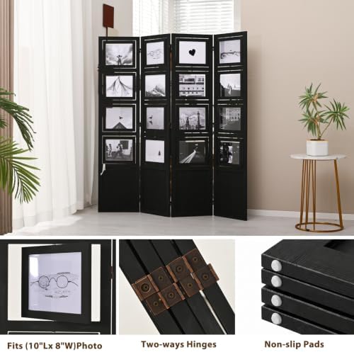 4 Panel Photo Room Divider, Folding Privacy Screen Decorative - Image 2