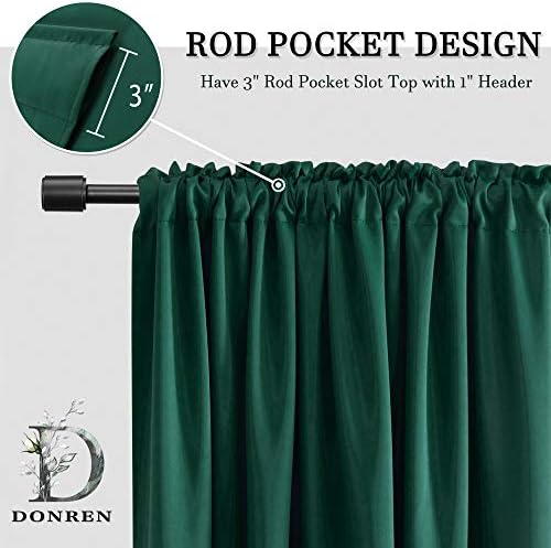 DONREN Christma Dark Green Blackout Window Valances - Image 2