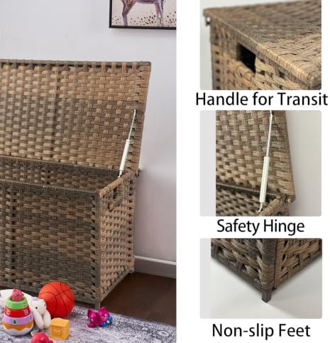 Wicker Storage Trunk, Large Storage Basket - Image 6