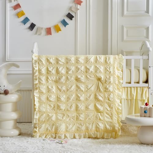 Ruffled Crib Bedding Set Baby Boho Quilted Comforter - Image 2