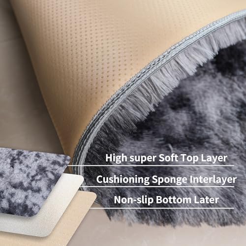 Dark Grey Fluffy Shag Rug 2x3 - Image 3