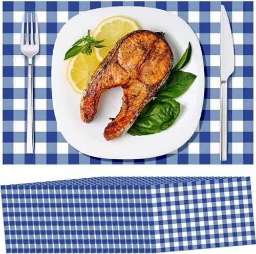 Lincia 100 Pcs Checkered Paper Placemats, 11 x 17 Inch by Lincia
