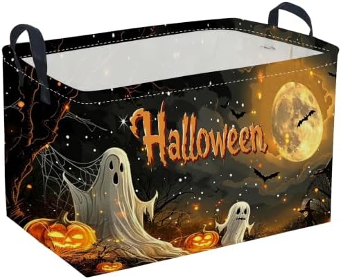 Sanjiaofeng Rectangular Halloween Ghost Storage Basket, Trick or Treat by Sanjiaofen
