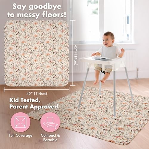 BapronBaby Delilah Floral Waterproof Splash Mat Catch All Floor Cover - Image 4