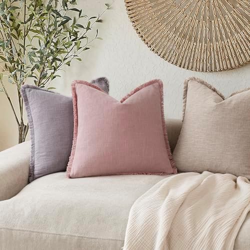 Foindtower Decorative Linen Fringe Throw Pillow Covers Cozy Boho Farmhouse - Image 5