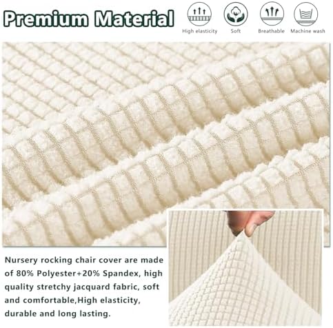 Nursery Rocking Chair Cover, Jacquard Stretch Cover - Image 6