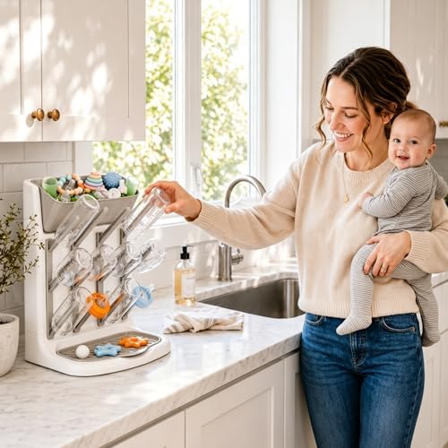 GoMaihe Baby Bottle Drying Rack: Space Saving Vertical Bottle Dryer Holder - Image 3