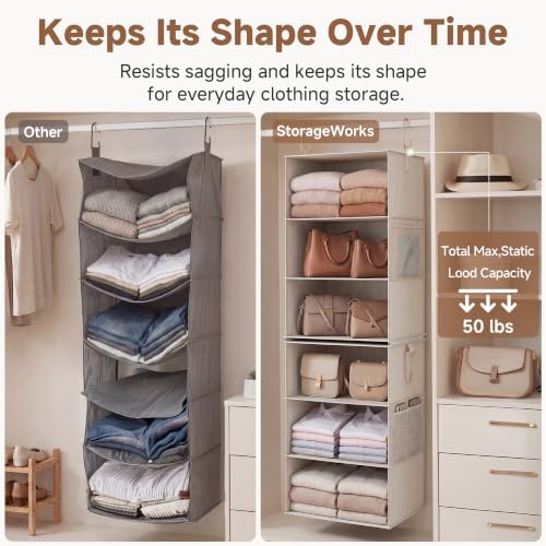StorageWorks Hanging Closet Organizer, 6-Shelf - Image 5
