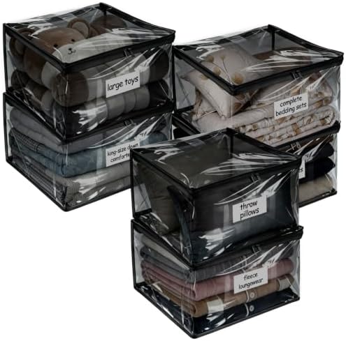 Plastic Storage Bags with Easy-Glide Zipper, Durable Clear Vinyl Zippered by Kikerike