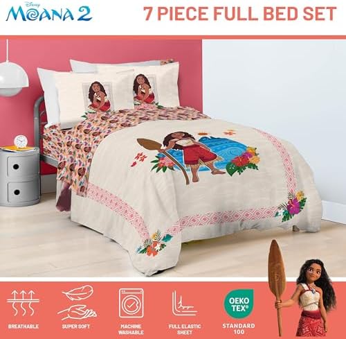 Disney Moana Full Comforter Set 7 Piece Kids Bedding - Image 4