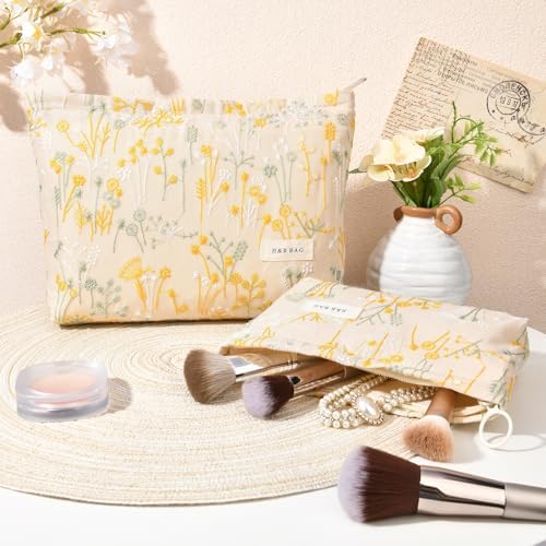 SOIDRAM 2 Pcs Makeup Bag Large Cosmetic Bag Toiletry Bag Makeup Pouch Travel - Image 6