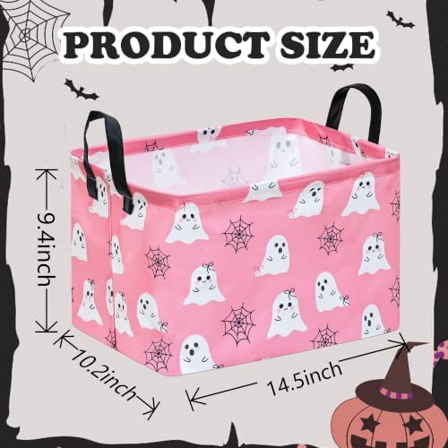 Rec Halloween Ghost Storage Basket Box Hamper Collapsible Organizer Bin Gift - Image 2