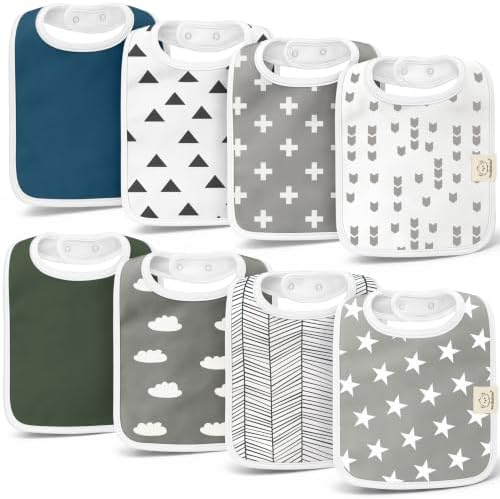 KeaBabies 8-Pack Organic Baby Bibs by KeaBabies