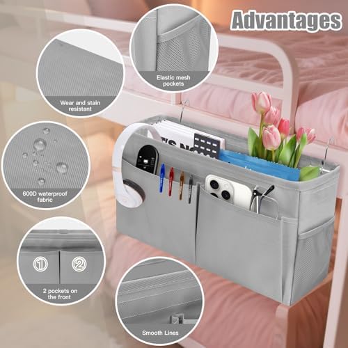 Bedside Caddy Organizer with Fixed Straps, Bunk Bed Caddy ideal - Image 4