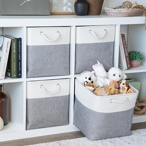 OrganiHaus 13x13 Cube Storage Bins, Rope Handles - Image 3