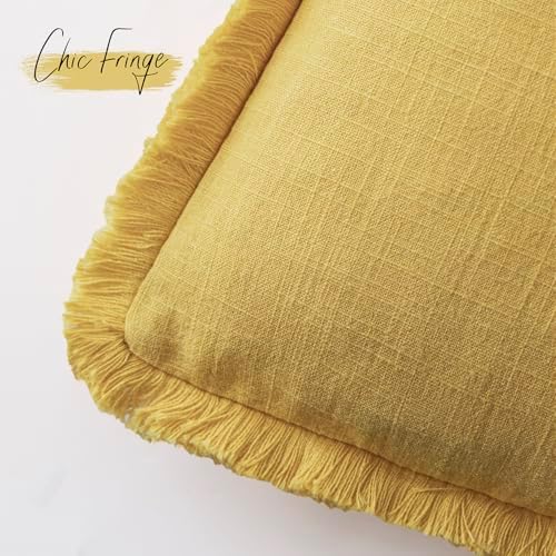 Foindtower Decorative Linen Fringe Throw Pillow Covers Cozy Boho Farmhouse - Image 3