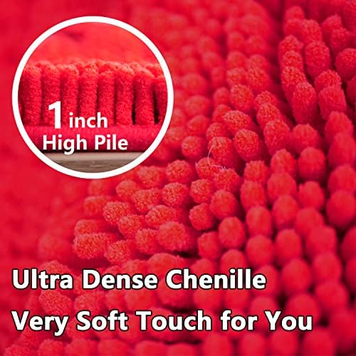 BOANKODU Bathroom Rugs Chenille 3-Piece Extra Soft and Absorbent Shag Bathroom - Image 5