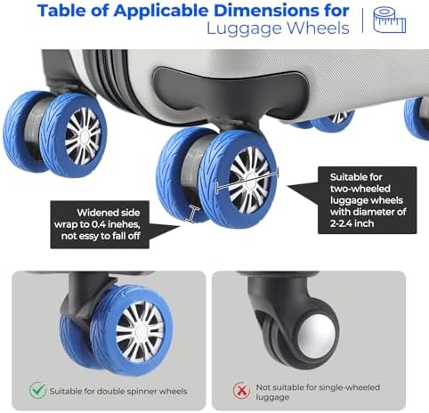 8Pcs Upgrade Luggage Wheel Covers, Travel Accessories - Image 5
