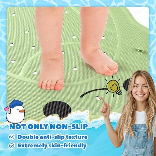 UNEEDE Kids Bathtub Mat Non Slip, Soft Rubber Shower Mat - Image 4