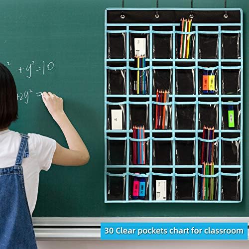 KEEPJOY Classroom Pocket Chart Organizer, Cell Phones Calculator Holder - Image 5