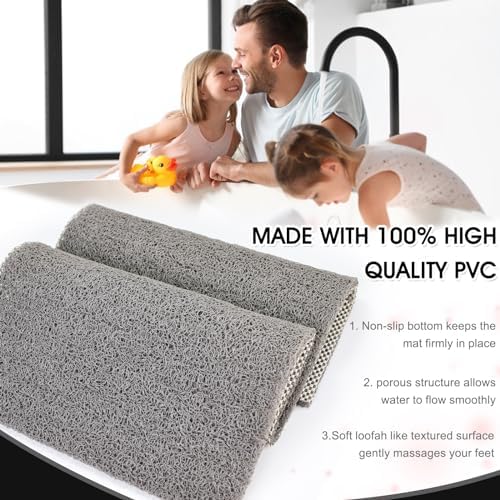 Shower Mat Non Slip 40.2 x16.1 Inch, Loofah Shower Mat Anti Slip Tub Mat - Image 5